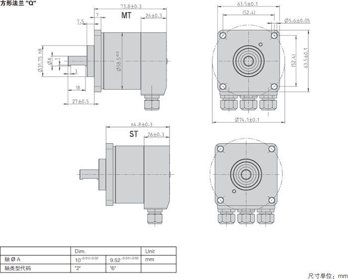 AC58-CANopen光电绝对值通用编码器外形及安装尺寸(方形法兰Q) - 免费电影手机在线观看,中文精品久久久久国产网址,亚洲一级无码一区二区一,精品亚洲成AV人在线观看,中文字幕无码一区二区免费,中文字幕日本不卡一二三区