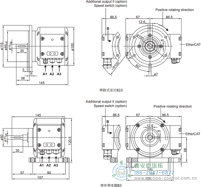 PMG10 - EtherCAT绝对值重载编码器外形及安装尺寸(ø11 mm实心轴，带欧式法兰B10或外壳支脚 (B3)) - 免费电影手机在线观看,中文精品久久久久国产网址,亚洲一级无码一区二区一,精品亚洲成AV人在线观看,中文字幕无码一区二区免费,中文字幕日本不卡一二三区