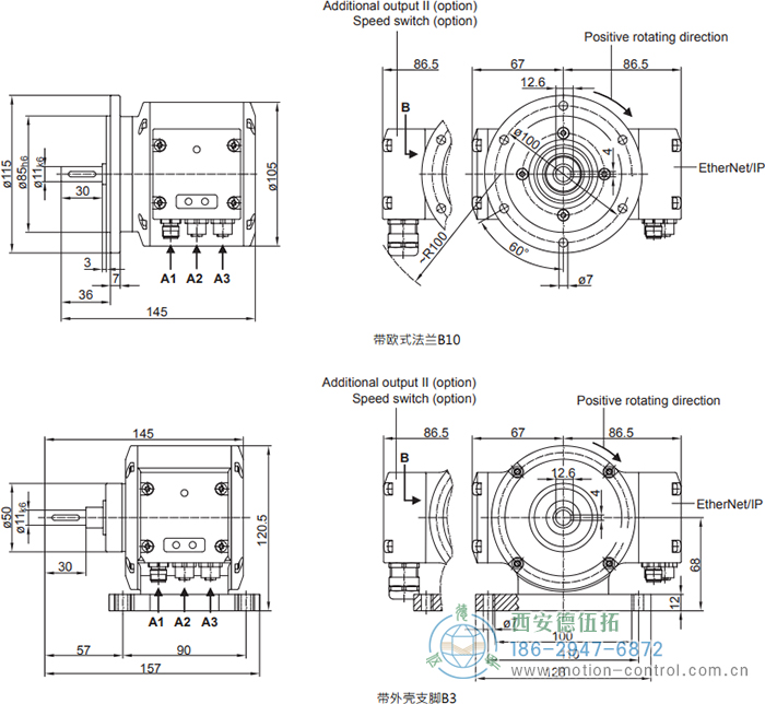 PMG10 - EtherNet/IP绝对值重载编码器外形及安装尺寸(ø11 mm实心轴，带欧式法兰B10或外壳支脚 (B3)) - 免费电影手机在线观看,中文精品久久久久国产网址,亚洲一级无码一区二区一,精品亚洲成AV人在线观看,中文字幕无码一区二区免费,中文字幕日本不卡一二三区
