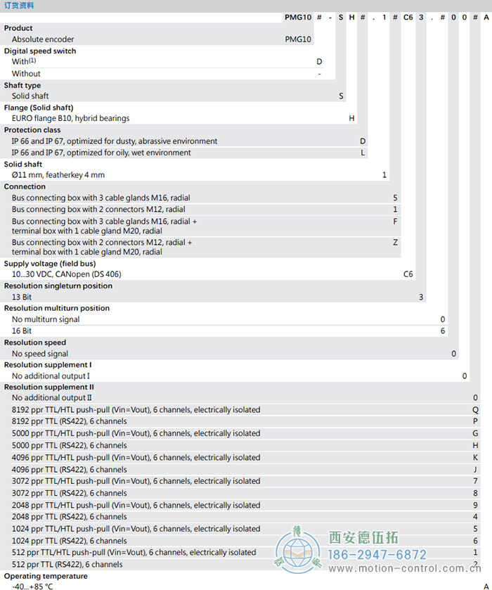 PMG10 - CANopen&reg;绝对值重载编码器订货选型参考(ø11 mm实心轴，带欧式法兰B10或外壳支脚) - 免费电影手机在线观看,中文精品久久久久国产网址,亚洲一级无码一区二区一,精品亚洲成AV人在线观看,中文字幕无码一区二区免费,中文字幕日本不卡一二三区