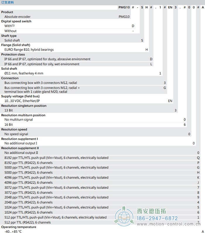 PMG10 - EtherNet/IP绝对值重载编码器订货选型参考(ø11 mm实心轴，带欧式法兰B10或外壳支脚 (B3)) - 免费电影手机在线观看,中文精品久久久久国产网址,亚洲一级无码一区二区一,精品亚洲成AV人在线观看,中文字幕无码一区二区免费,中文字幕日本不卡一二三区
