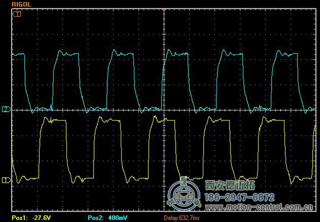 图为增量编码器被干扰时出现毛刺的波形图